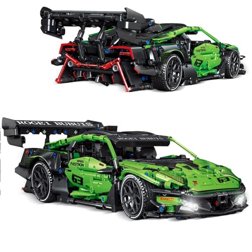Supersportwagen Bausteine Set, 1644 Teile Rennwagen Modell Bausteine Bausatz Klemmbausteine, 1:14 Technik Sportwagen Modell Bauset Auto Spielzeug, Geeignet für Erwachsene und Jugendliche Supersportwagen Bausteine Set, 1644 Teile Rennwagen Modell Bausteine Bausatz Klemmbausteine, 1:14 Technik Sportwagen Modell Bauset Auto Spielzeug, Geeignet für Erwachsene und Jugendliche von Minxtech