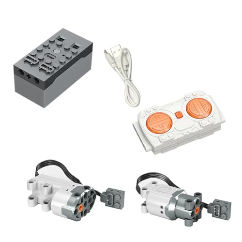 Technik Motor Power Functions Motoren Set, 4 Teile 1X Fernbedienung 2X M-Motor 1X Batteriebox, für Rennwagen Spielzeug Bausteine Modell, Technik Power Kompatibel mit Mainstream Marken Technik Motor Power Functions Motoren Set, 4 Teile 1X Fernbedienung 2X M-Motor 1X Batteriebox, für Rennwagen Spielzeug Bausteine Modell, Technik Power Kompatibel mit Mainstream Marken von Minxtech