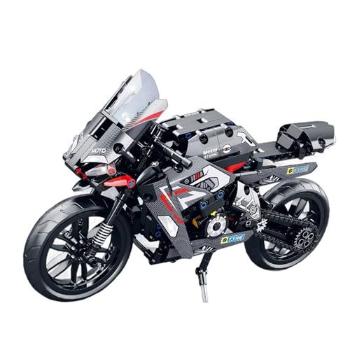 Technik Motorrad Bausteine für Ducati, 486 Teile Klemmbausteine Technik Supermotorrad, Technik Rennen Motorrad Konstruktionsspielzeug Kompatibel mit Mainstream Marken von Minxtech