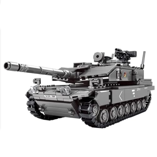 Technik Tank Bausatz, 898 Teile Leopard 2A7 WWII Militär Panzer Spielzeug Modellbausatz für Kinder ab 7 Jahren, kompatibel mit allen großen Marken von Minxtech