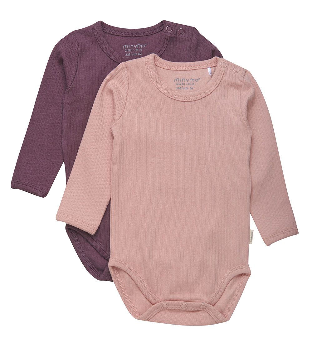 Minymo Body l/ä - 2er-Pack - Misty Rose - Minymo - 2 Jahre (92) - Body L/Ä von Minymo