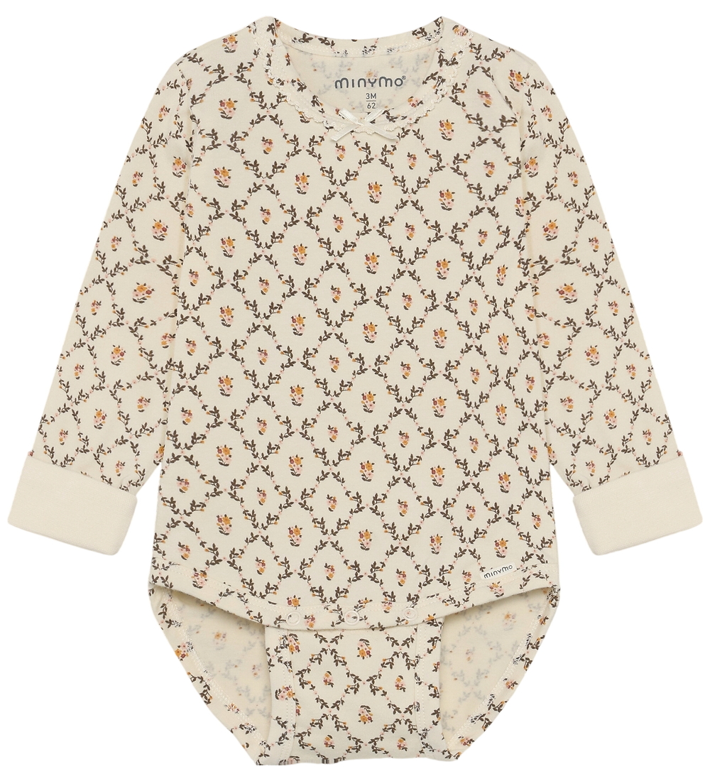 Minymo Body l/ä - AOP - Seedpearl - Minymo - 1 Jahr (80) - Body L/Ä von Minymo