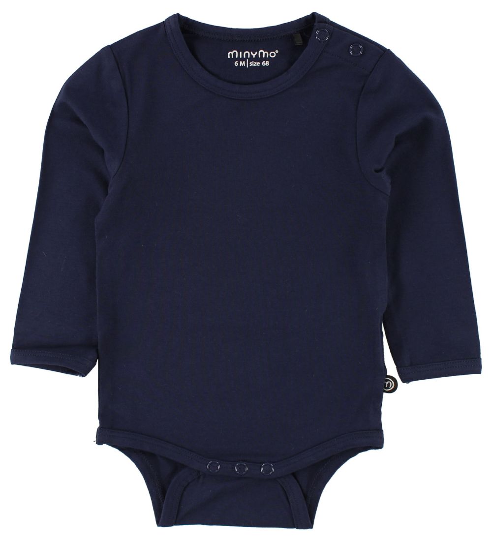 Minymo Body l/ä - Bambus - Navy - Minymo - 1 Jahr (80) - Body L/Ä von Minymo