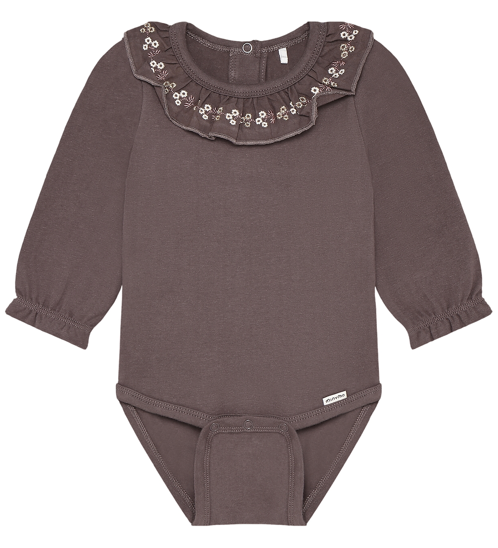 Minymo Body l/ä - Plum Trüffel - Minymo - 1 Jahr (80) - Body L/Ä von Minymo
