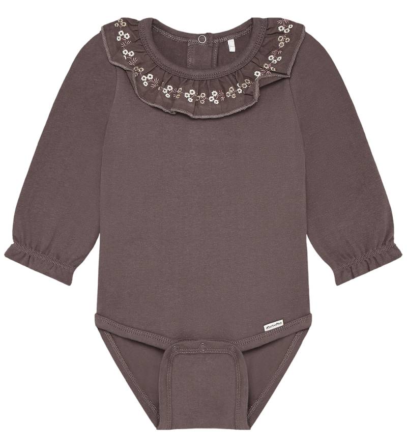Minymo Body l/ä - Plum Trüffel - Minymo - 1 Jahr (80) - Body L/Ä von Minymo