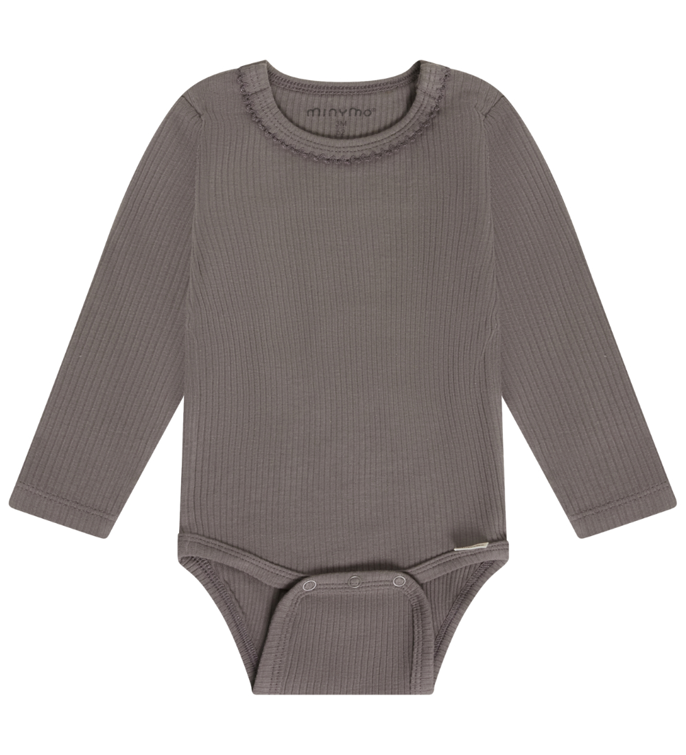 Minymo Body l/ä - Rib - Plum Trüffel - Minymo - 68 - Body L/Ä Minymo Body l/ä - Rib - Plum Trüffel - Minymo - 68 - Body L/Ä von Minymo