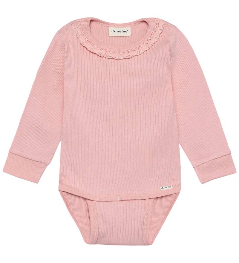 Minymo Body l/ä - Rib - Silber Pink - Minymo - 2 Jahre (92) - Body L/Ä von Minymo