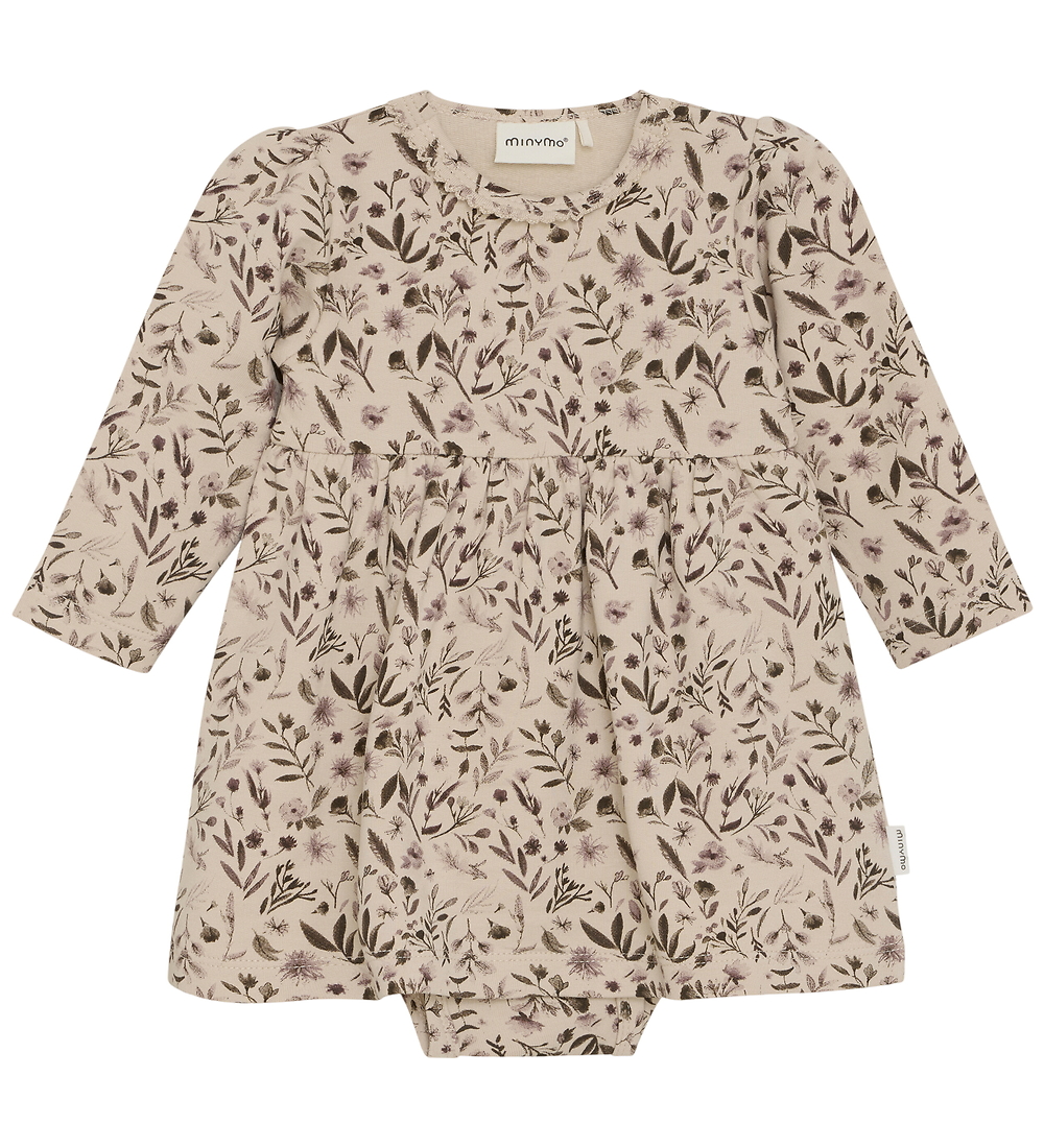 Minymo Bodykleid l/ä - AOP - Rauchgrau - Minymo - 1½ Jahre (86) - Body L/Ä von Minymo
