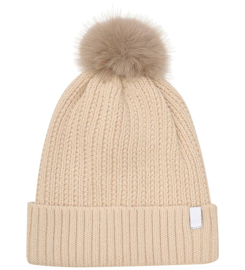 Minymo Mütze m. Fleece - Wolle/Acryl - Sandmuschel m. Bommel - Minymo - 52 cm - Mützen von Minymo