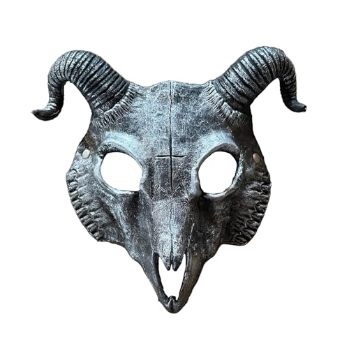 Ziegenmaske mit Horn - Halloween Karneval Party Prop Tierkopf Knochen Gesichtsbedeckung für Männer Frauen Tod Ram Horn Teufel Cosplay Kostüm Ziegenmaske mit Horn - Halloween Karneval Party Prop Tierkopf Knochen Gesichtsbedeckung für Männer Frauen Tod Ram Horn Teufel Cosplay Kostüm von MioCloth