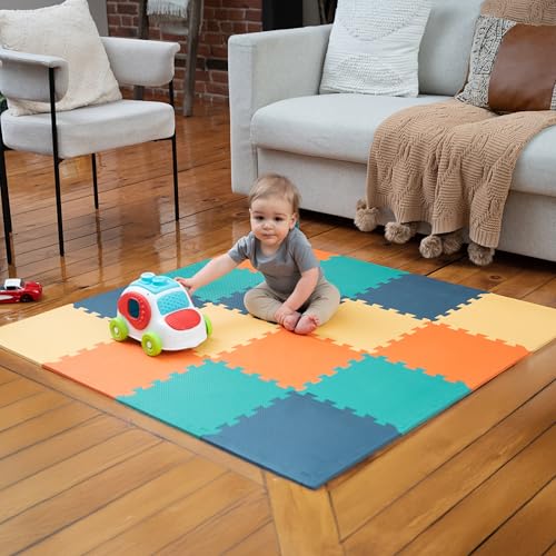 MioTetto Krabbelmatte Baby - Zertifiziert, Sicher, Robust - Spielmatte Baby, Puzzlematte, Kinderteppich - Stilvolle, Wasserfeste, Einfache Montage - Für Familien & Großeltern, 16/36 Fliesen MioTetto Krabbelmatte Baby - Zertifiziert, Sicher, Robust - Spielmatte Baby, Puzzlematte, Kinderteppich - Stilvolle, Wasserfeste, Einfache Montage - Für Familien & Großeltern, 16/36 Fliesen von MioTetto