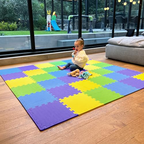 MioTetto Krabbelmatte Baby - Zertifiziert, Sicher, Robust - Spielmatte Baby, Puzzlematte, Kinderteppich - Stilvolle, Wasserfeste, Einfache Montage - Für Familien & Großeltern, 16/36 Fliesen MioTetto Krabbelmatte Baby - Zertifiziert, Sicher, Robust - Spielmatte Baby, Puzzlematte, Kinderteppich - Stilvolle, Wasserfeste, Einfache Montage - Für Familien & Großeltern, 16/36 Fliesen von MioTetto