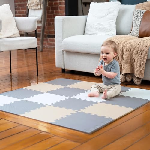 MioTetto Krabbelmatte Baby - Zertifiziert, Sicher, Robust - Spielmatte Baby, Puzzlematte, Kinderteppich - Stilvolle, Wasserfeste, Einfache von MioTetto