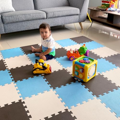 MioTetto Krabbelmatte Baby - Zertifiziert, Sicher, Robust - Spielmatte Baby, Puzzlematte, Kinderteppich - Stilvolle, Wasserfeste, Einfache von MioTetto