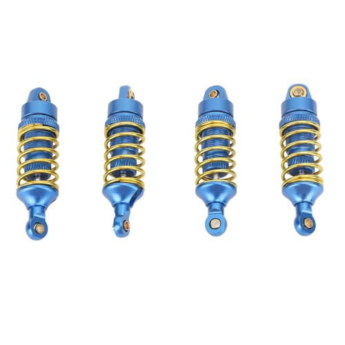 4-teiliger RC-Auto-Stoßdämpfer aus Aluminiumlegierung, Stabil, Hohe Elastizität, Vorne und Hinten, Stoßdämpfer für TRAXXAS E Revo 1/16 RC-Auto (Blau) von Miokycl