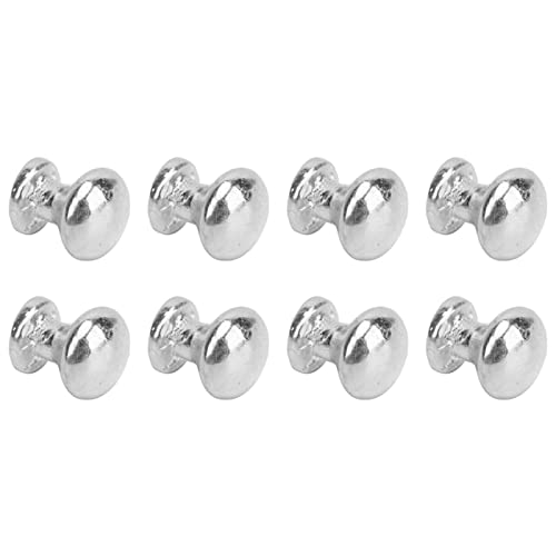 8 Stück Miniatur-Ziehgriff im Maßstab 1: 12, runder Kopf, Metall, einfacher Stil, Puppenhaus-Türgriffknäufe (Silber) von Miokycl