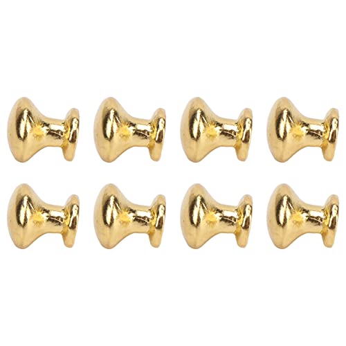 8 Stück Miniatur-Ziehgriff im Maßstab 1:12, runder Kopf, Metall, einfacher Stil, Puppenhaus-Türgriffknäufe (Gold) von Miokycl