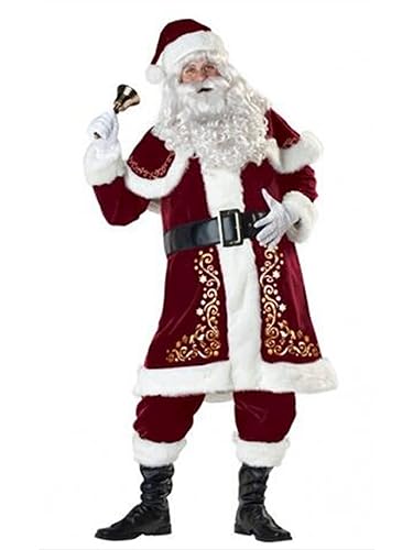 Miolasay Weihnachtsmann-Cosplay-Kostüm für Erwachsene, Uni, Requisiten, Weihnachten, roter Weihnachtsmann, Deluxe, Samt, Cosplay-Anzug, Party-Outfit, D-red Erwachsene, L Miolasay Weihnachtsmann-Cosplay-Kostüm für Erwachsene, Uni, Requisiten, Weihnachten, roter Weihnachtsmann, Deluxe, Samt, Cosplay-Anzug, Party-Outfit, D-red Erwachsene, L von Miolasay