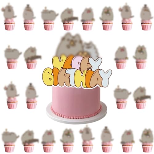 25 Stück Süß Katze Tortendeko Kätzchen Cake Topper für Katzenliebhaber Kätzchen Thema Babyparty Kinder Geburtstag Hochzeit Party Kuchen Dekorationen Zubehör Kätzchen Cartoon Cake Dekoration von Miotlsy