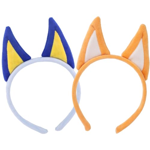 Miotlsy 2 Stück Hundeohren-Stirnbänder, Halloween, Tier-Kopfbedeckung, Cosplay-Kostüm, Zubehör, Geburtstagsparty für Kinder und Erwachsene von Miotlsy