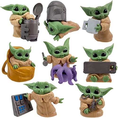 Miotlsy - 8er-Pack Baby Yoda Geschenke, 2,2" Baby Yoda Puppen, Baby Yoda Spielzeug für Kinder, Baby Yoda Actionfiguren, Kinder Yoda Spielzeug für Filmfans jeden Alters von Miotlsy