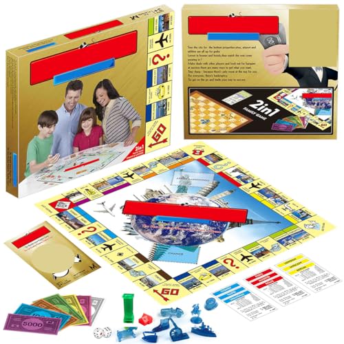 Miotlsy Familien-Brettspiel Brettspiel für Kinder und Erwachsene für 2 bis 6 Spieler Millionär Spiel Perfect zum Mitnehmen und die Welt Kennenlernen Board Game for Kids Ages 6 and Up von Miotlsy