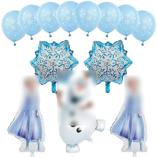 Miotlsy Geburtstag Luftballons Mädchen,Eiskönigin Geburtstag Deko,Eisprinzessin Folienballon,Schneeflocke Luftballons,Luftballons Gefrorene für Geburtstag Babyparty Karneval Xmas Festival Neujahr von Miotlsy