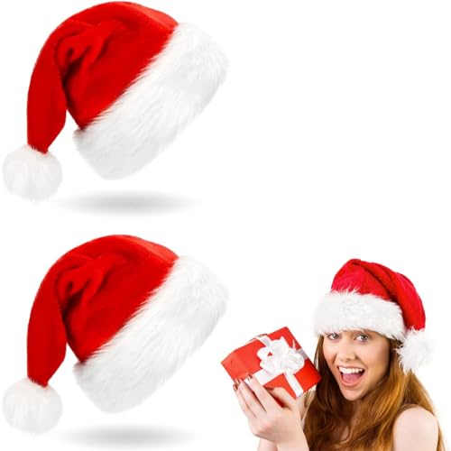 Miotlsy Weihnachtsmütze 2 Pack Christmas Hat for Adults Pac Unisex Rote Santa Mütze Nikolaus Warm Decker Fellrand Weihnachtsmann Fancy Dress Accessory for Christmas New Year Party Supplies Miotlsy Weihnachtsmütze 2 Pack Christmas Hat for Adults Pac Unisex Rote Santa Mütze Nikolaus Warm Decker Fellrand Weihnachtsmann Fancy Dress Accessory for Christmas New Year Party Supplies von Miotlsy