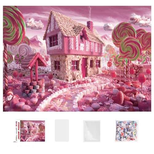 Süßigkeiten Haus Puzzle 1000 pcs Miotlsy Farbenfrohes Puzzle Puzzle für Erwachsene Home Decoration Puzzle herausforderndes Puzzle für Erwachsene und Kinder Geburtstagsgeschenk Süßigkeiten Puzzle von Miotlsy