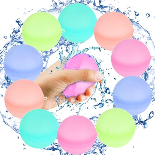 Wasserbomben Selbstschließend 10 Stück Wiederverwendbar, Eine Sekunde Schnellfüller Wasserbomben Set, Wasserspielzeug Pool Spielzeug Strandspielzeug Bunt Gemischt Wasserball für Sommer Draussen Wasserbomben Selbstschließend 10 Stück Wiederverwendbar, Eine Sekunde Schnellfüller Wasserbomben Set, Wasserspielzeug Pool Spielzeug Strandspielzeug Bunt Gemischt Wasserball für Sommer Draussen von Miotlsy