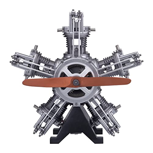 Mious 230+pcs DIY Fünf-Zylinder-Radial-Flugzeug-Motor-Modell, Metall-Maschinen Montage-Kit Wissenschaft Bildung Lernspielzeug Geschenk Ornamente von Mious