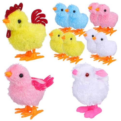 Mipcase 1 Satz Aufziehbares Hühnerspielzeug Hühnerfigur Hähnchen Stofftier Wind Hühner Uhrwerk springendes Hühnerspielzeug springendes Huhn Cartoon-Henne Plüsch von Mipcase
