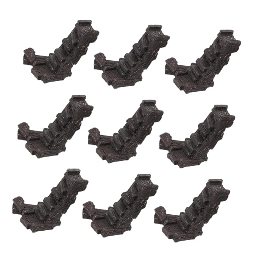 Mipcase 10 Stück Gartenminiaturen winzig weißes Miniaturtreppe Minitreppe für Puppenhaus klein Dekoration Puppenstubenmöbel Miniaturmöbel und Accessoires Harz von Mipcase