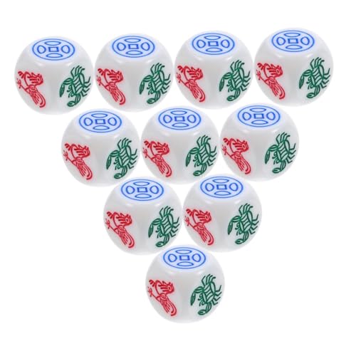 Mipcase 10 Teiliges Set Farbwürfelspiel Für Spielrequisite Festivalwürfel Rollenspielwürfel Ästhetische Würfel Spielwürfel Fischgarnelen Krabbenwürfel Spielwürfel Barwürfel von Mipcase