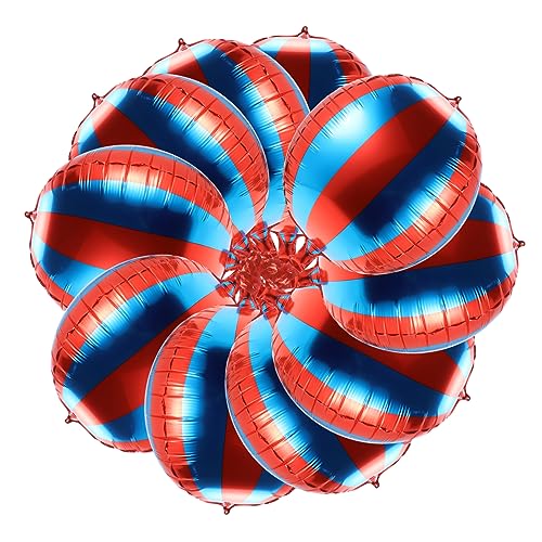 Mipcase 10Stücke Blaue und Rote Streifen Luftballons für Geburtstags und Karnevalsfeiern Aluminiumfolie Party Dekorationen Langlebig und Einfach zu Handhaben für Verschiedene von Mipcase