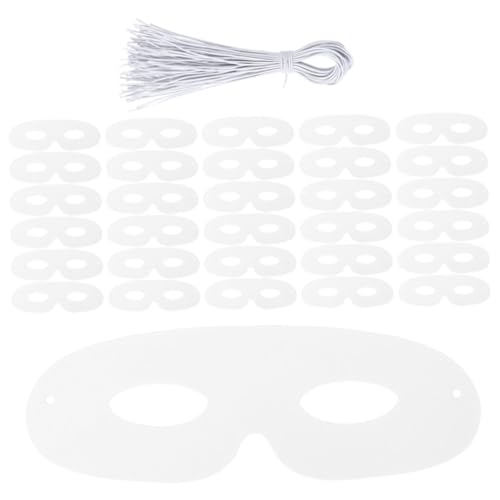 Mipcase 120Stücke Weiße Papiermasken für Bastelprojekte DIY Bemalbare Kostümmasken mit Elastischen Seilen für Halloween Karneval Geburtstagsfeiern und Kreative Mipcase 120Stücke Weiße Papiermasken für Bastelprojekte DIY Bemalbare Kostümmasken mit Elastischen Seilen für Halloween Karneval Geburtstagsfeiern und Kreative von Mipcase