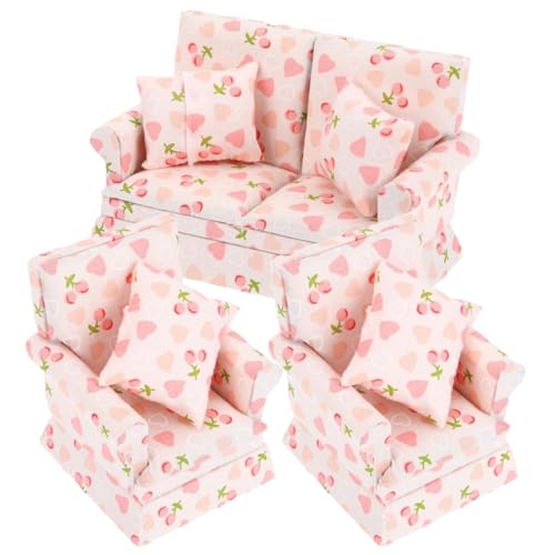 Mipcase 1Satz Doppelsofa mit Kissen Realistische Dekoration für Wohnzimmer Geschenkidee für Puppenliebhaber Mipcase 1Satz Doppelsofa mit Kissen Realistische Dekoration für Wohnzimmer Geschenkidee für Puppenliebhaber von Mipcase