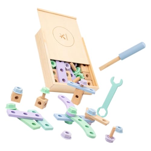 Mipcase 1Satz Holz Werkzeugkasten für Kreatives DIY Bauspielzeug Sicher und Lehrreich Fördert Fantasie und Kreativität für Kleinkinder Jahren von Mipcase