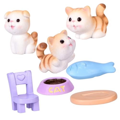 Mipcase 1Satz Katzenfiguren Set Teiliges Resin Dekorationsset für Mikrolandschaften DIY Garten Puppenhaus Feengarten und Spielzeuge Realistische Formen Mipcase 1Satz Katzenfiguren Set Teiliges Resin Dekorationsset für Mikrolandschaften DIY Garten Puppenhaus Feengarten und Spielzeuge Realistische Formen von Mipcase