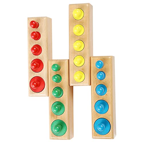 Mipcase 1Satz Montessori Farbenfrohe Zylinder mit Steckdosen für Interaktives Lernen Fördert Kreativität und Feinmotorik bei Kindern Sicheres Holzspielzeug für Familienaktivitäten von Mipcase