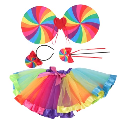 Mipcase 1Satz Regenbogen Kostüm für Teilig mit Rock Haarband Flügeln Zauberstab Geburtstagsfeiern Cosplay Fasching Mipcase 1Satz Regenbogen Kostüm für Teilig mit Rock Haarband Flügeln Zauberstab Geburtstagsfeiern Cosplay Fasching von Mipcase