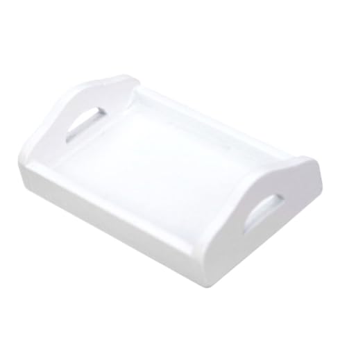 Mipcase 1Stück Holztablett Weiß Accessoire für Miniaturhäuser für Dekoration und Spielzeughäuser Robust und Langlebig Perfektes für Sammler Mipcase 1Stück Holztablett Weiß Accessoire für Miniaturhäuser für Dekoration und Spielzeughäuser Robust und Langlebig Perfektes für Sammler von Mipcase