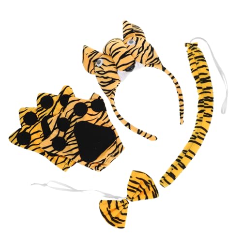Mipcase 1satz Halloween Tiger Kostüm Mit Tierohren Fliege Und Handschuhen Accessoires Für Karneval Cosplay Und Themenpartys Mipcase 1satz Halloween Tiger Kostüm Mit Tierohren Fliege Und Handschuhen Accessoires Für Karneval Cosplay Und Themenpartys von Mipcase