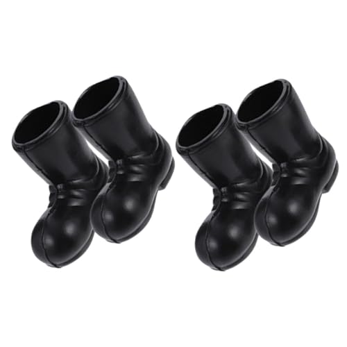 Mipcase 2 Paare Miniatur Nikolausstiefel Kunststoff Mini Weihnachtsmann Schuhe Deko Detailreiche Mini Weihnachtsstiefel Puppenhaus Accessoire für Weihnachtsfeier und Heimdekoration von Mipcase