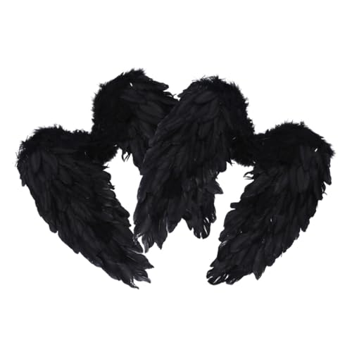 Mipcase 2 Stck Große Engelsflügel aus Schwarzem Federstoff Teiliges Leichtes Cosplay Accessoire für Erwachsene Kostüm Requisite für Party Weihnachten und Bühnenauftritte Mipcase 2 Stck Große Engelsflügel aus Schwarzem Federstoff Teiliges Leichtes Cosplay Accessoire für Erwachsene Kostüm Requisite für Party Weihnachten und Bühnenauftritte von Mipcase