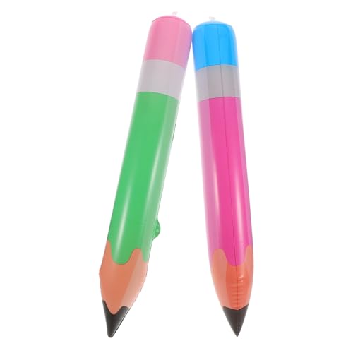 Mipcase 2 Stück Aufblasbare Bleistift Deko Riesen Leichte Schulanfang Party Deko Kindergeburtstag Klassenzimmer Hängend Rosa Grün von Mipcase