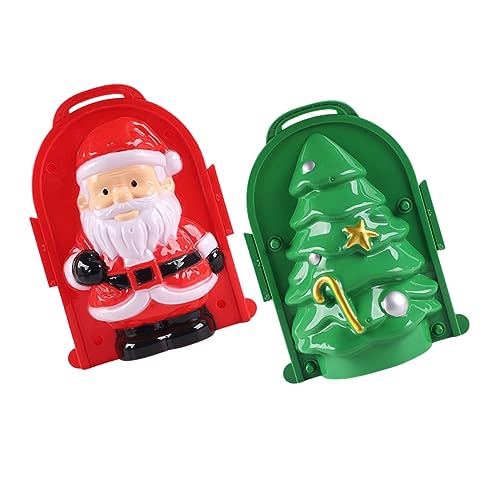 Mipcase 2 Stück Schneeballmacher Teiliges aus Kunststoff Winter für Outdoor Schneeballformer mit Weihnachtsmann und Tannenbaum Leicht Tragbar Sicher für Schneeballschlachten von Mipcase