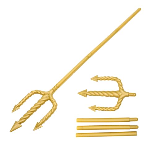 Mipcase 2 Stück Spiraldreizack -Dreizack Dreizack-Kostüm-Requisite Dreizack-Stütze Plastik Golden Mipcase 2 Stück Spiraldreizack -Dreizack Dreizack-Kostüm-Requisite Dreizack-Stütze Plastik Golden von Mipcase