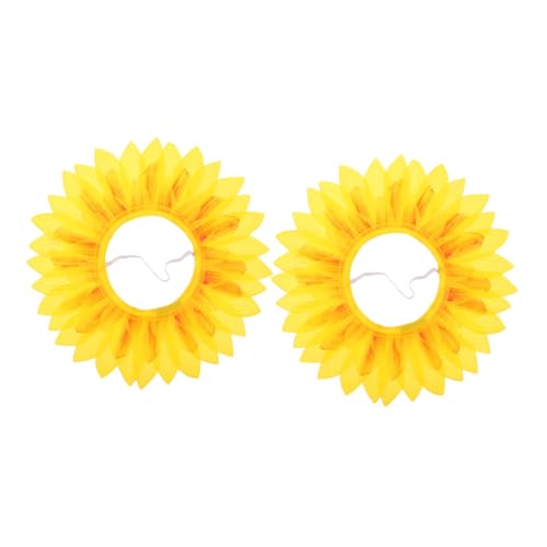 Mipcase 2 Stück Teiliges Sonnenblumen Kostüm für Weiches Bequemes Kopfstück für Kindergarten Events Park und Zoobesuche Lustiges Einfach Anzuziehendes Accessoire für Foto Requisiten und von Mipcase