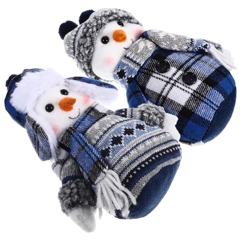 Mipcase 2 Stück Weihnachtliche Schneemann Puppe Tischdekoration Weiche Stofffigur Festliche Xmas Ornamente für Wohnzimmer und Party Gearbeitet Gemütliche Winterstimmung von Mipcase